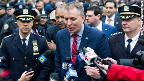 New York City Police Commissioner Dermot Shea, seen here in New York earlier this month, described the changes to the department&#39;s DNA collection and storage policies as common sense.