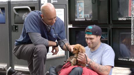Meet the veterinarian walking around the streets of California and treating homeless peoples' animals
