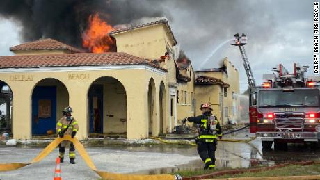A massive fire destroyed a nearly 100-year-old  Seaboard Air Line Station in Florida in Delray Beach, Florida.