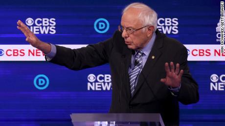 Democratic presidential candidate Sen. Bernie Sanders (I-VT) speaks during the Democratic presidential primary debate at the Charleston Gaillard Center on February 25, 2020 in Charleston, South Carolina. 