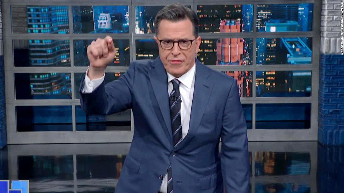 Colbert nails Sanders impersonation