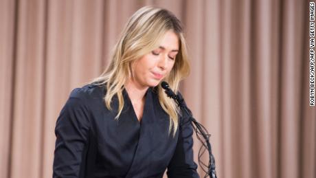 Sharapova speaks at a press conference in downtown LA to announce she had failed a doping test at the Australian Open.