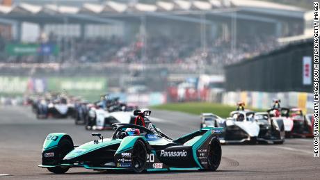 Evans drives during the ePrix of Mexico City.