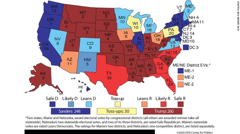 political map of usa 2020 Here S What A Sanders Trump Map Could Look Like Cnnpolitics political map of usa 2020