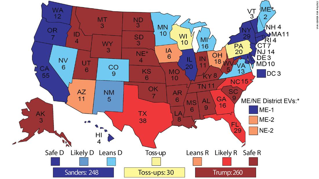 Wow Ged Entreprenør Here's what a Sanders-Trump map could look like | CNN Politics