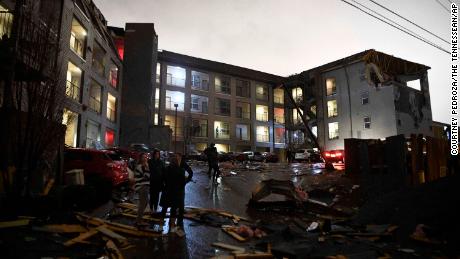 At least 40 collapsed structures were reported in Nashville.