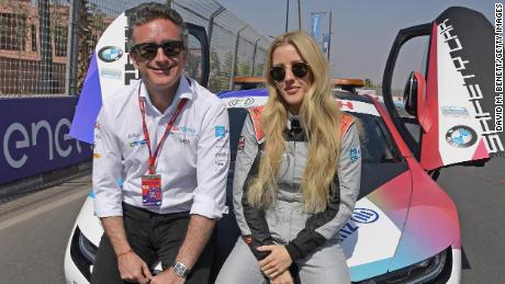 Ellie Goulding with Formula E chairman Alejandro Agag in Marrakesh.