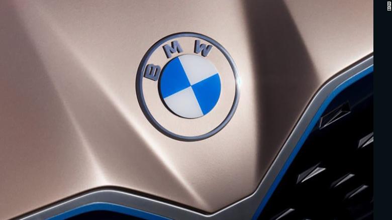 BMW&#39;s new logo made its debut on the Concept i4 vehicle.