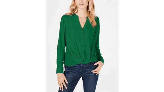 macys green blouse