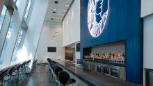 The main bar at the new Amex Centurion Lounge at LAX.