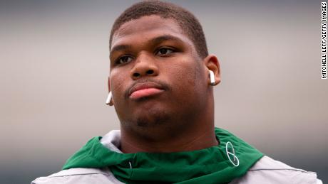 Quinnen Williams of the New York Jets in October 2019 at at Lincoln Financial Field in Philadelphia