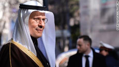 Saudi oil minister Prince Abdulaziz bin Salman Al-Saud arrives at the OPEC meeting in Vienna. 