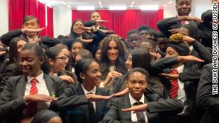 Meghan, Duchess of Sussex told students that International Women&apos;s Day was about everybody.