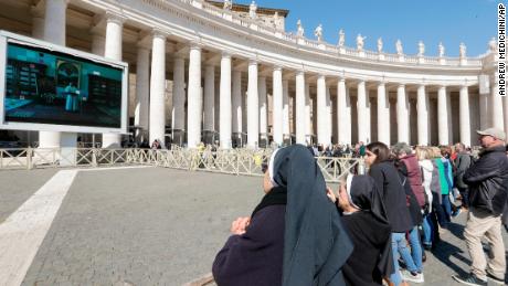 The Pope&#39;s prayer was livestreamed in St. Peter&#39;s Square.