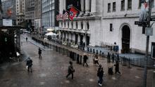 NEW YORK, NEW YORK - MARCH 03: People walk by the New York Stock Exchange (NYSE) on March 03, 2020 in New York City. Following a strong market surge yesterday, stocks one again fell on Wall Street as global concerns over the financial impact from the Coronavirus drive investments down. (Photo by Spencer Platt/Getty Images)