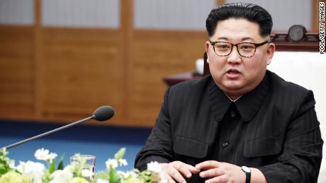 North Korean Leader Kim Jong Un speaks in April 2018 in Panmunjom, South Korea. 