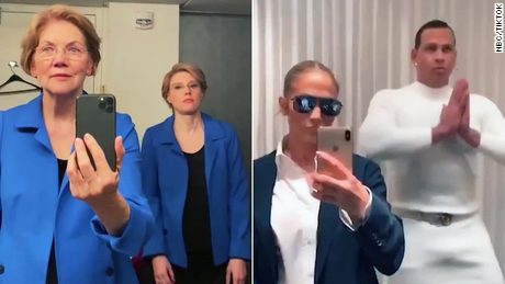 Elizabeth Warren S Viral Flip The Switch Moment Gets One Upped By J Lo And A Rod Cnn Video