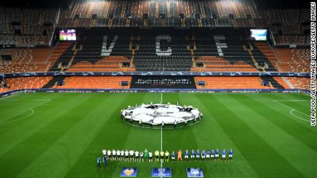 Valencia and Atalanta played their match in front of empty stands.