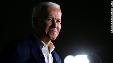 Biden reacts while giving a speech during a campaign event at Tougaloo College on March 8, 2020 in Tougaloo, Mississippi. 