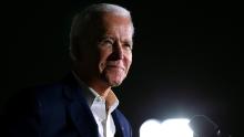 Democratic presidential candidate former Vice President Joe Biden reacts while giving a speech during a campaign event at Tougaloo College on March 8, 2020 in Tougaloo, Mississippi. 