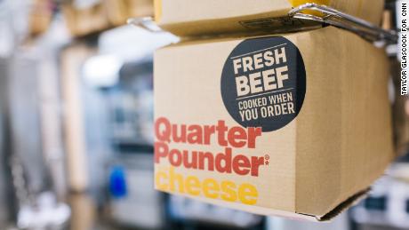 McDonald&#39;s began serving Quarter Pounders made with fresh beef in its US stores in May 2018. (Taylor Glascock for CNN)