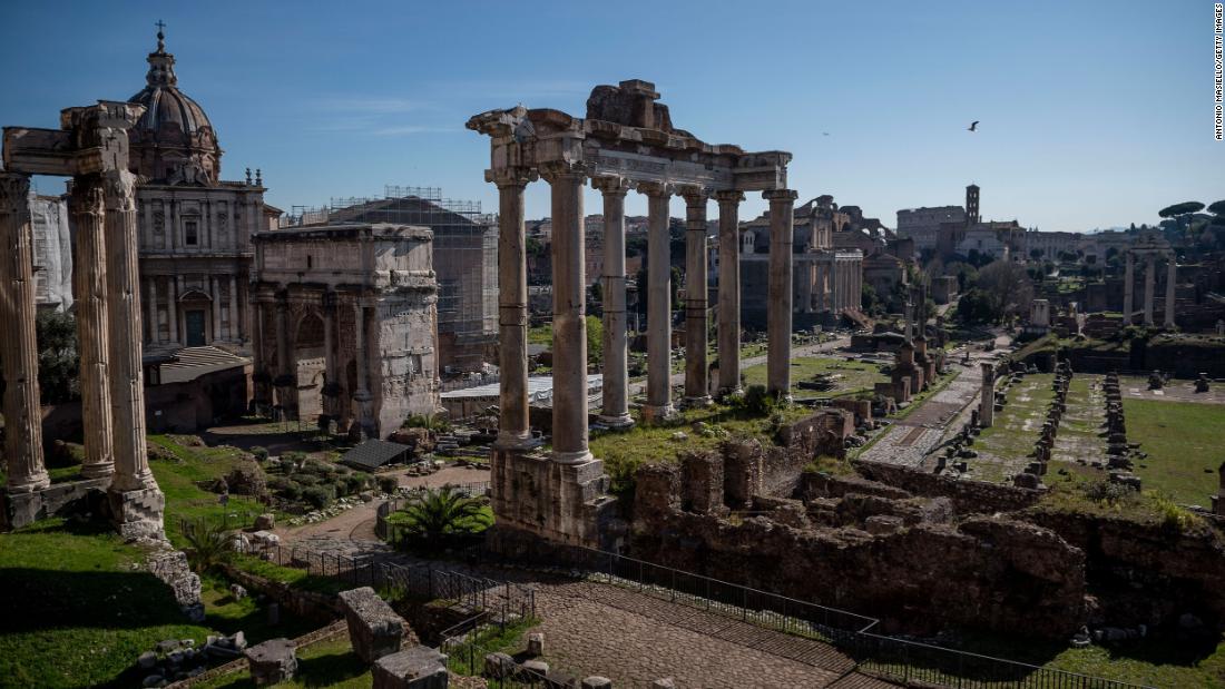 Ancient Roman ruins, normally filled with tourists, are empty on March 10. All of Italy &lt;a href=&quot;https://www.cnn.com/2020/03/09/europe/coronavirus-italy-lockdown-intl/index.html&quot; target=&quot;_blank&quot;&gt;was put on lockdown&lt;/a&gt; as coronavirus cases continued to spread in the country.