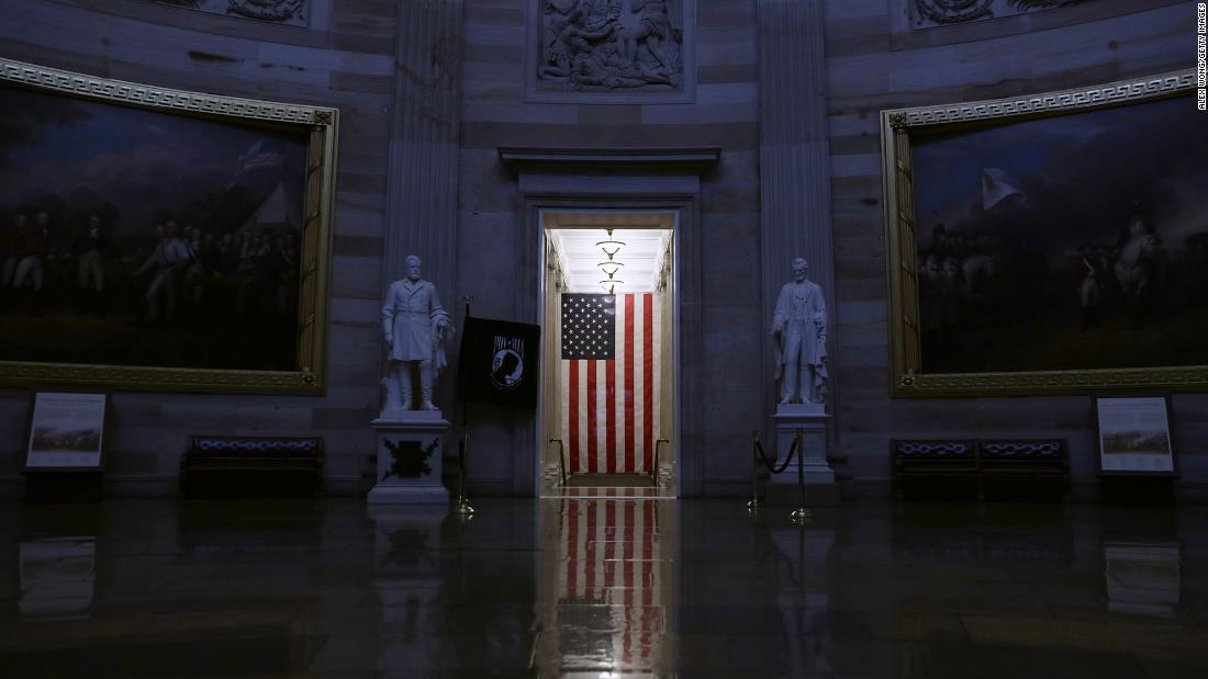 The rotunda at the US Capitol is empty after the last tour group passed through on March 12. All public tours were suspended until the end of March.