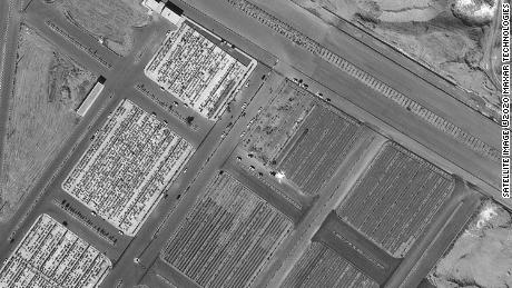 Satellite images of the Beheste Masoumeh cemetery in Qom, Iran after what appear to be new burial plots were dug that were not in the October images before the coronavirus outbreak. This black and white image appears to show increased vehicle activity, and that the new plots have been filled in.

The images include several different views and comparisons of the activity seen in one section of the cemetery that Maxar says are correlated with recent videos seen on social media. 

For further analysis contact Steve Wood with Maxar: Stephen.A.Wood@maxar.com

Broadcast/video: Images used in video segments must have &quot;Maxar&quot; text applied to the image and visible for the duration that the images are on screen.

Print/web: Media may publish use these images with cutline photo credit &quot;Satellite image ©2020 Maxar Technologies.&quot; The watermark may not be removed/cropped.

Social media: Images posted on social media must be credited on Twitter &quot;[camera emoji]: @Maxar&quot; or &quot;image: @Maxar&quot; in each post. Or via Instagram &quot;[camera emoji}: @MaxarTechnologies&quot; or  &quot;image@MaxarTechnologies&quot; in each post.