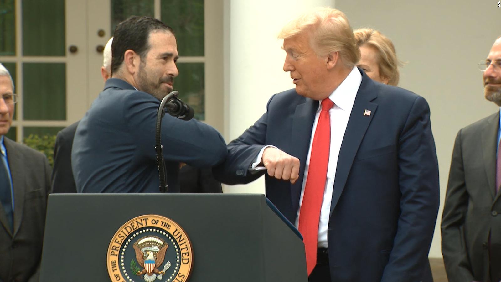 Exec Dodges Trumps Handshake Offers Elbow Instead Cnn Video