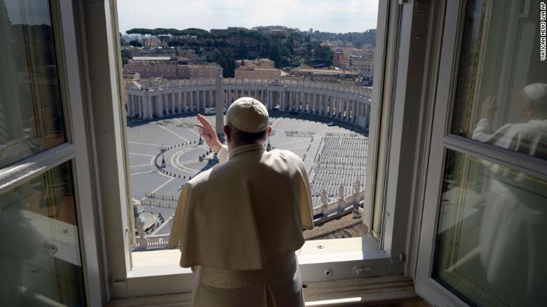 Pope walking through Rome's empty streets praying for an end to pandemic