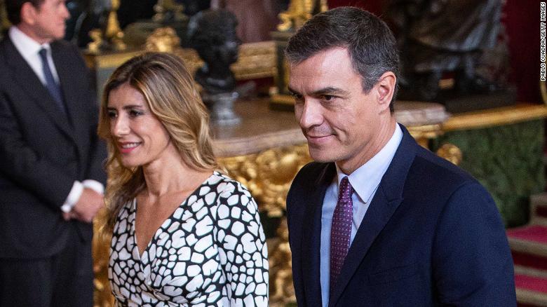 Spanish Prime Minister Pedro Sanchez and his wife Maria Begona Gomez Fernandez in October last year. 