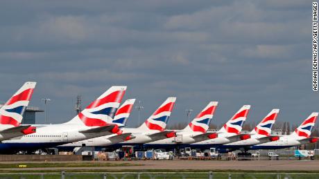 British Airways planes grounded at London&#39;s Heathrow. 