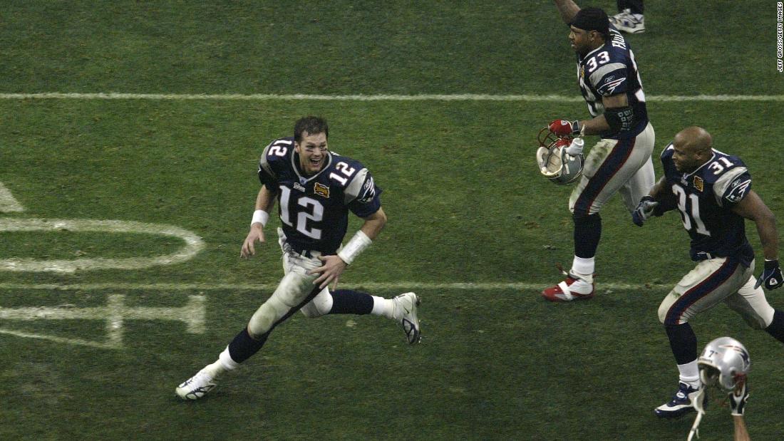 Brady and the Patriots were back in the Super Bowl in 2004, winning another title over the Carolina Panthers. They repeated the next season with a Super Bowl win over Philadelphia.