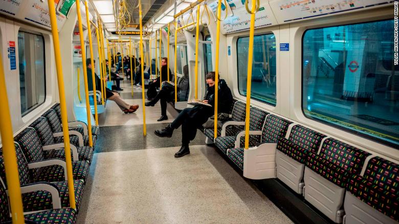 A handful of commuters during London&#39;s usually busy rush hour on Wednesday.