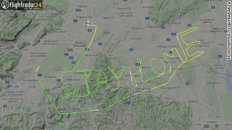 A pilot in Austria sent a message to the world on flight radar.