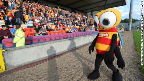 The Partick Thistle mascot Jaggy Macbee before the Scottish Premiership League match between Partick Thistle and Dundee United in 2013.