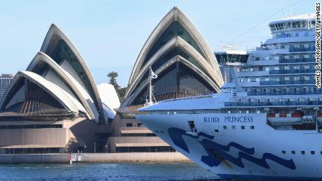 The Ruby Princess cruise ship seen in Sydney Harbor in March. 