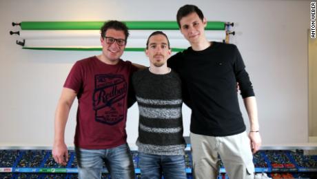 The central trio that makes up Jelle&#39;s Marble Races (left to right: Dion Bakker, Jelle Bakker and Anton Weber)