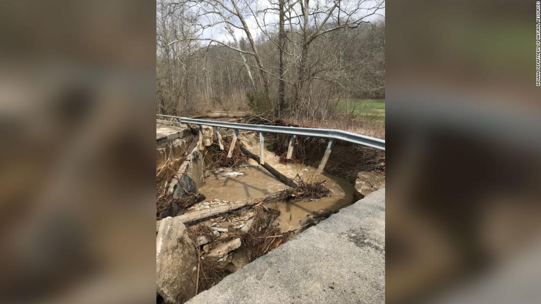 6 people are dead after an Indiana bridge was washed away in