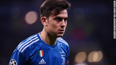 Juventus&#39; Argentine forward Paulo Dybala reacts  during the UEFA Champions League round of 16 first-leg football match between Lyon and Juventus at the Parc Olympique Lyonnais stadium in Decines-Charpieu, central-eastern France, on February 26, 2020. (Photo by FRANCK FIFE / AFP) (Photo by FRANCK FIFE/AFP via Getty Images)