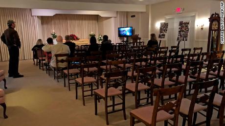 This  photo shows a funeral that was affected by new rules put in place due to the coronavirus outbreak in Milwaukee, Wisconsin. 