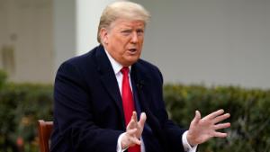 President Donald Trump speaks during a Fox News Channel virtual town hall at the White House, Tuesday, March 24, 2020, in Washington. 