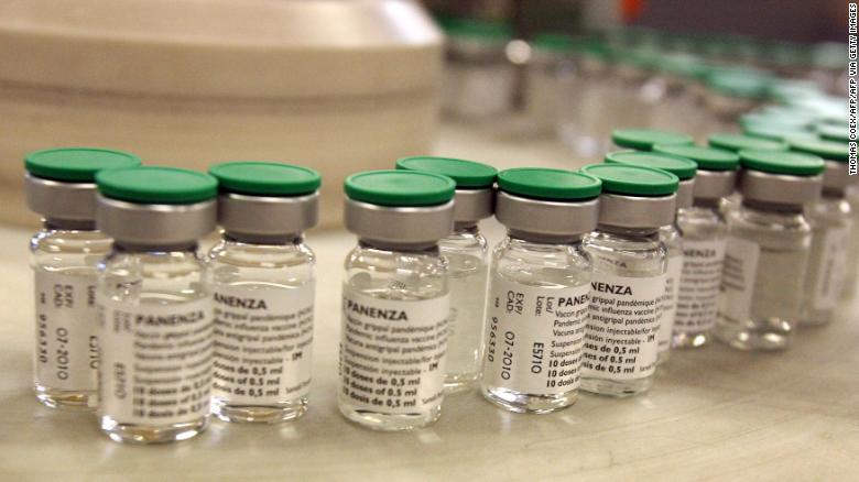 Vials of a H1N1 flu vaccine manufactured by Sanofi Pasteur in October 2009.