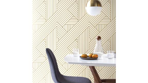 Project 62 Ribbon Peel And Stick Wallpaper Gold/Ivory 