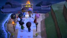 Sharmin Asha and Nazmul Ahmed gather for a virtual wedding in Nintendo&#39;s &quot;Animal Crossing,&quot; surrounded by friends.