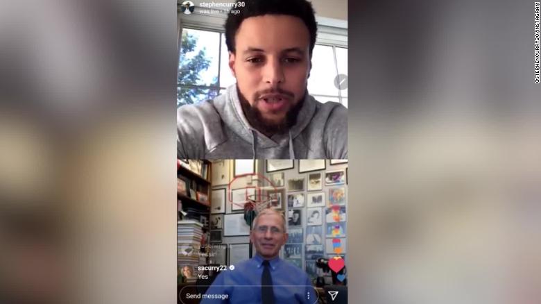 Stephen Curry asks Dr. Fauci when sports will return