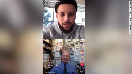 Stephen Curry asks Dr. Fauci when sports will return