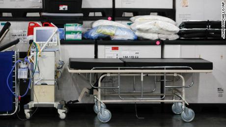 Medical supplies were displayed at the Jacob Javits Center before a news conference with New York Gov. Andrew Cuomo.