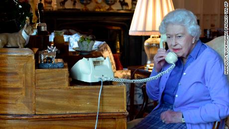 Britain&#39;s Queen Elizabeth II speaks to UK Prime Minister Boris Johnson from Windsor Castle on Wednesday, March 25, 2020, for her weekly audience.