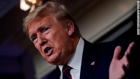 WASHINGTON, DC - MARCH 27: U.S. President Donald Trump speaks during a briefing on the coronavirus pandemic in the press briefing room of the White House on March 26, 2020 in Washington, DC. President Trump signed the H.R. 748, the CARES Act on Friday afternoon. Earlier in the day, the U.S. House of Representatives approved the $2 trillion stimulus bill that lawmakers hope will battle the economic effects of the COVID-19 pandemic. (Photo by Drew Angerer/Getty Images)